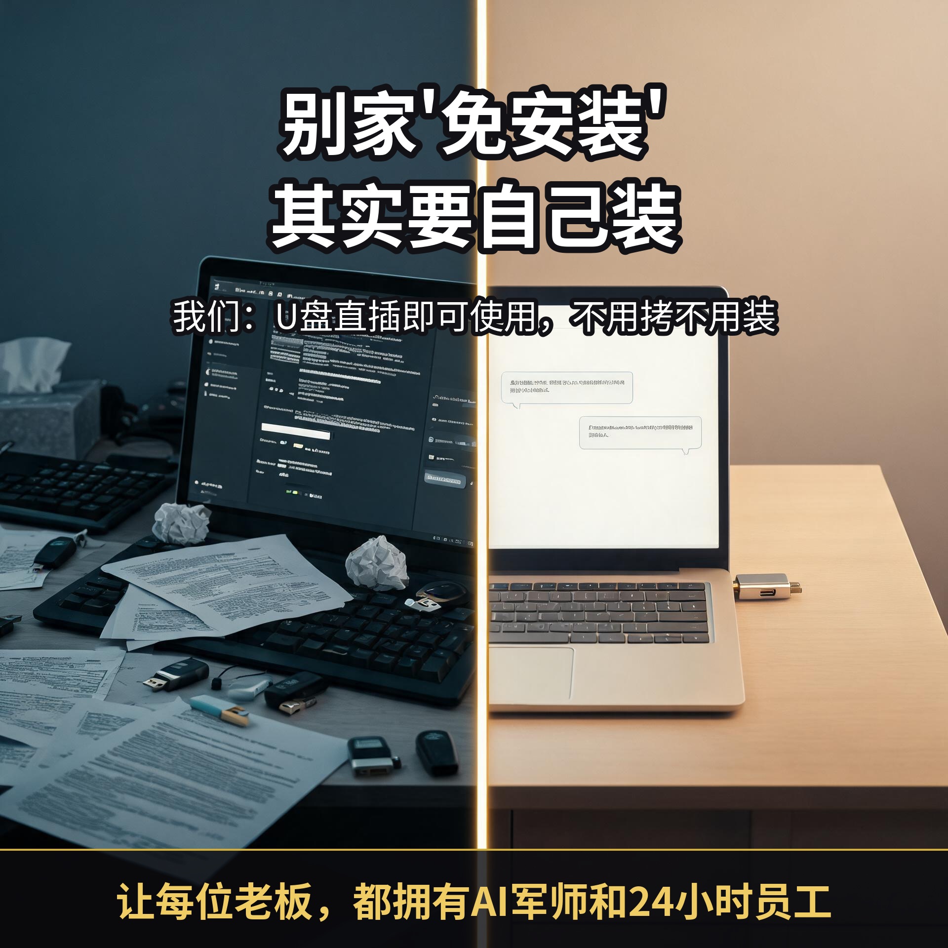 别家免安装其实要自己装